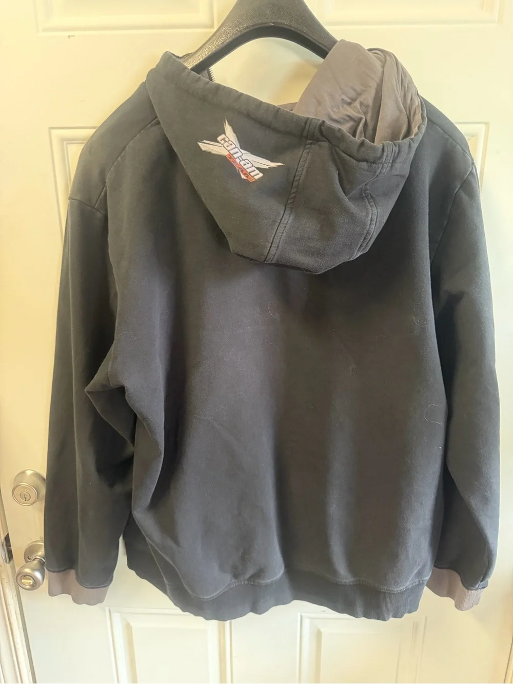 Men's Black Zip Hoodie with Graphic Logo